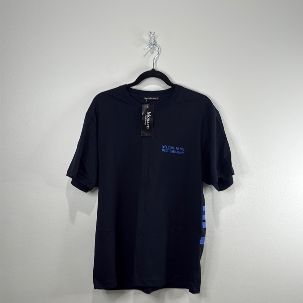 Mobaco Black Short Sleeve Tee with Crew Neck